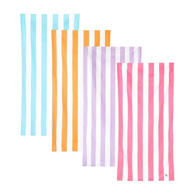 Dock & Bay Beach Towel - Quick Dry, Sand Free - Compact, Lightweight - 100% Recycled - Includes Bag - Set of 4 - Pastel Pic N Mix, Large (160x90cm, 63x35)