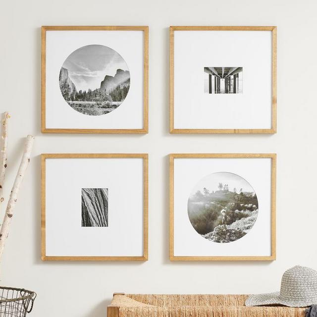 Wood Gallery Frames, Set of 4, 18"x18" Overall A - Natural