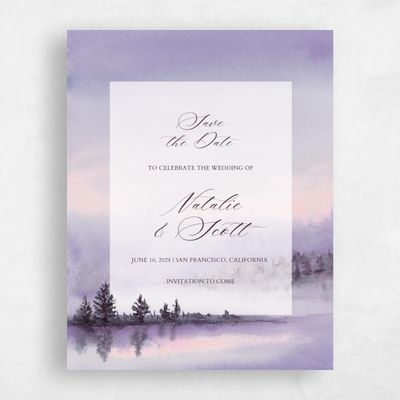 Lavender, Purple Wedding Save the Date - Colt Portrait