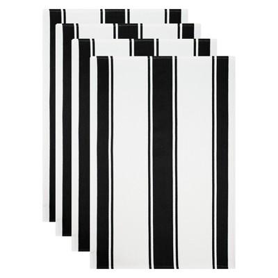 4pk Kitchen Towel White/Black - Mu Kitchen
