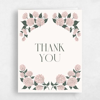 Dusty Peach, Beige Wedding Thank You - Bellis Portrait
