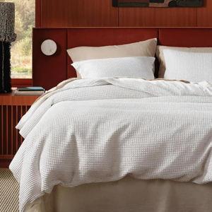 Bedsure Cotton Duvet Cover King - 100% Cotton Waffle Weave Coconut White Duvet Cover King Size, PureWoven Breathable Bedding Set for All Season, 3 Pieces, 104"x90"