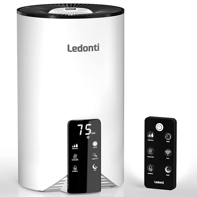 Ultrasonic Cool & Warm Mist Air Humidifiers for Large Rooms Bed Home Bedroom Living Whole House Office Plants Baby Kids Adults 4L Big Capacity, Quiet, WiFi Smart - Humidity Control