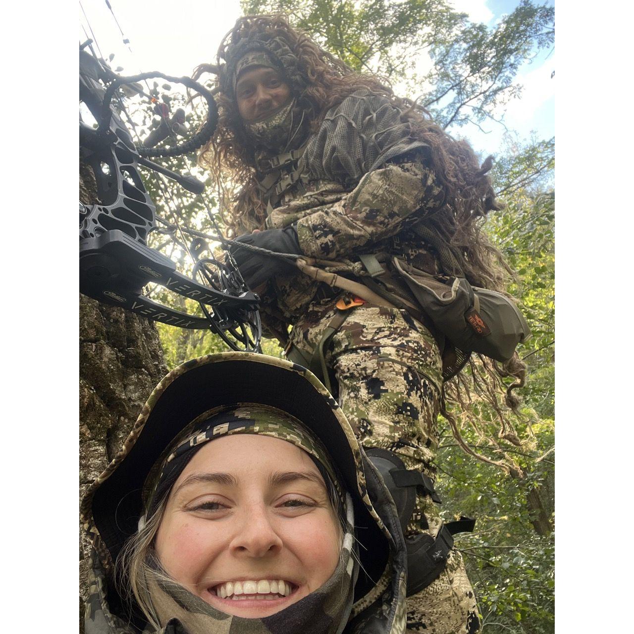 Brad brings Morgan hunting for the first time (she read her book the whole time)