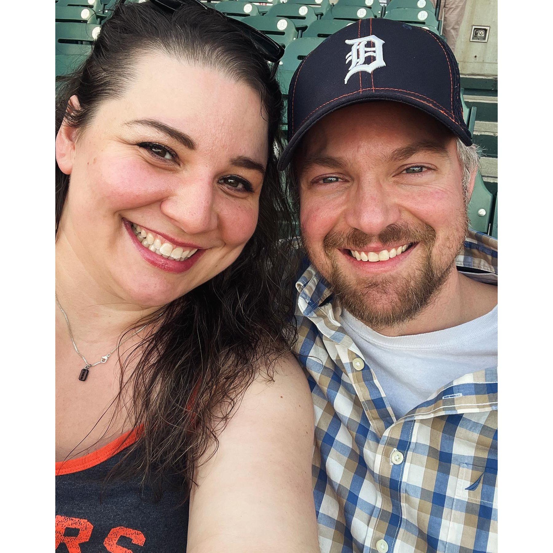 We took our dads to a Tigers game for a joint Father's Day outing.