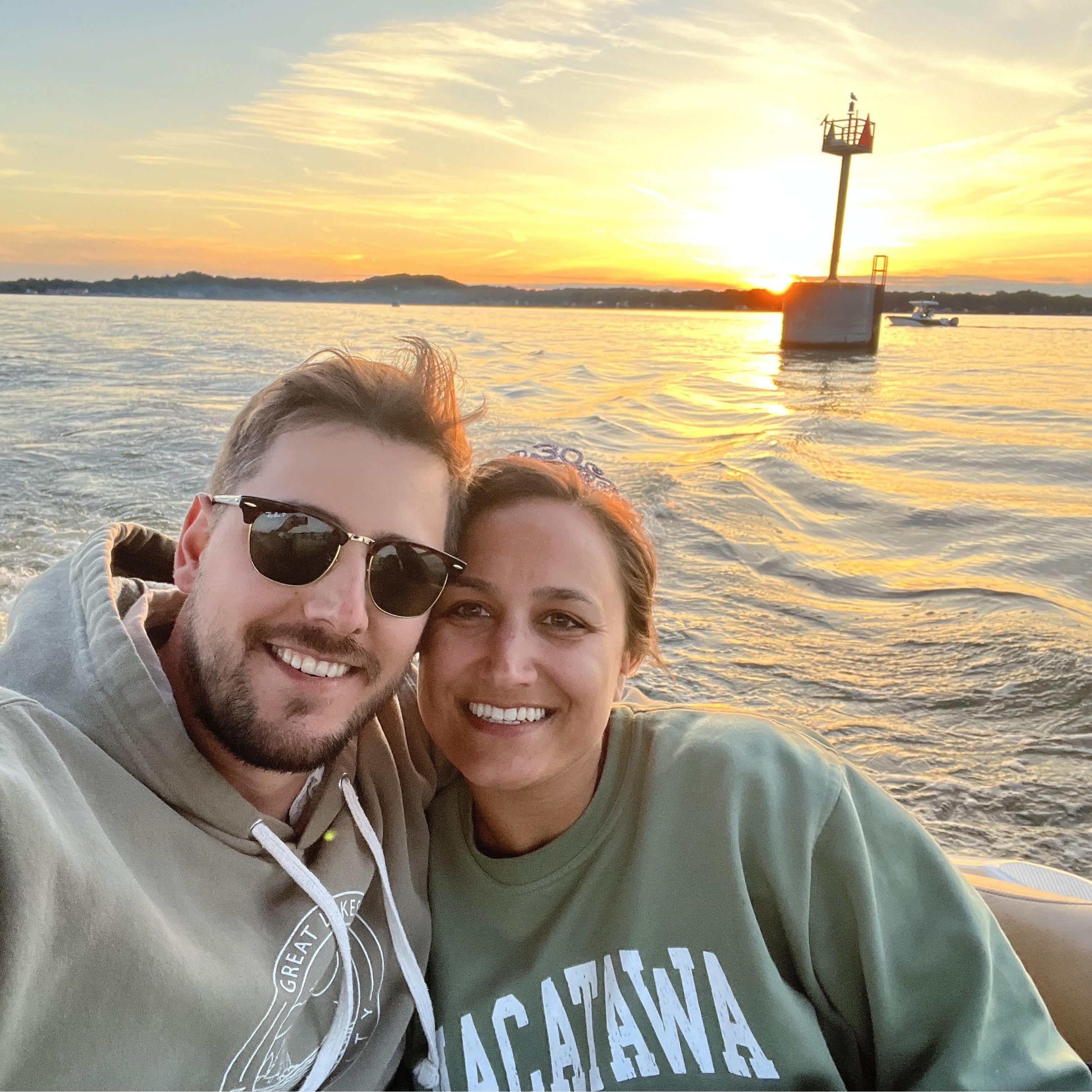 Lake Macatawa in Holland, MI. Our favorite sunset cruise!