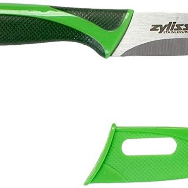 ZYLISS Paring Knife with Sheath Cover, 3.5-Inch Stainless Steel Blade, Green