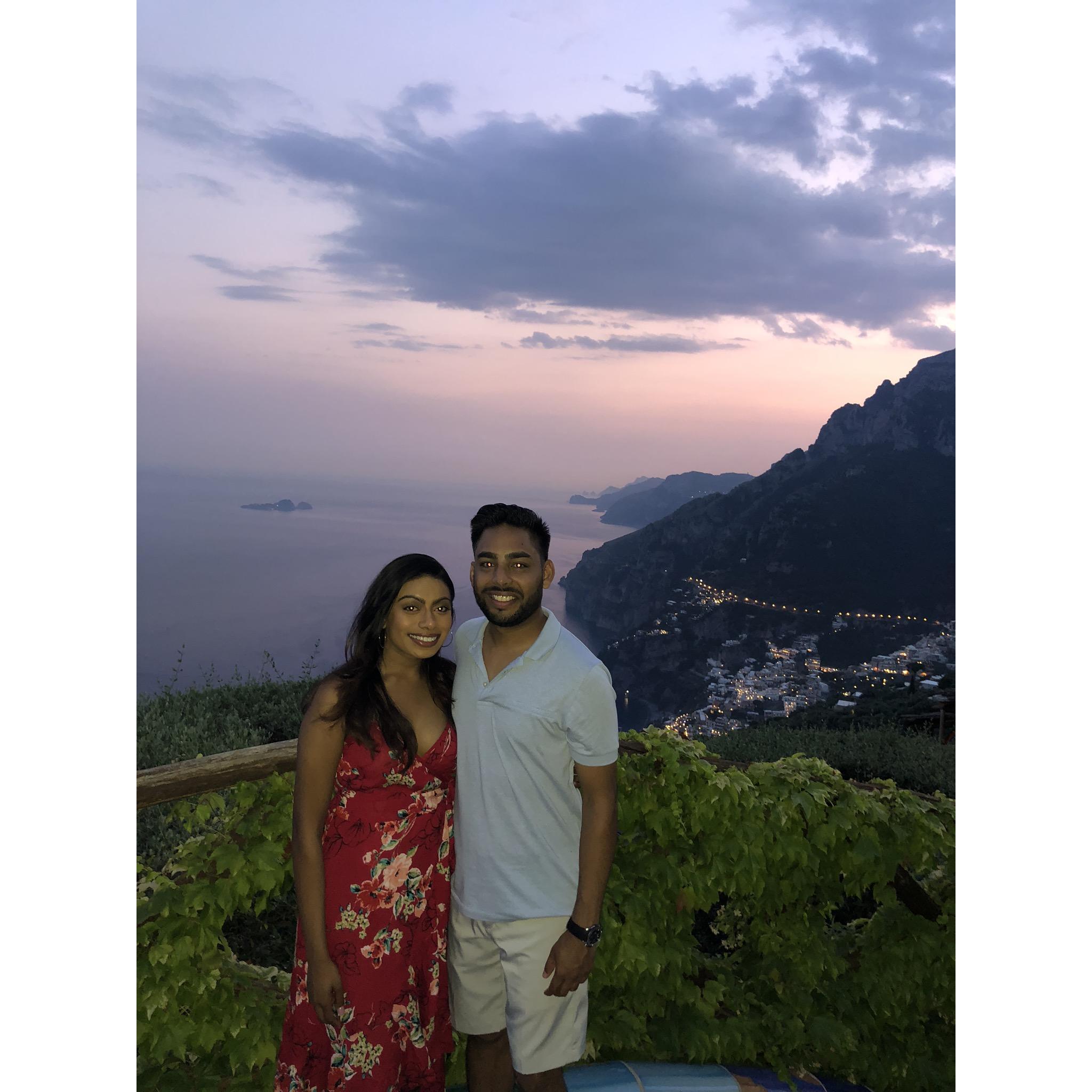 Incredible view at our post-hike dinner at La Tagliata in Positano.