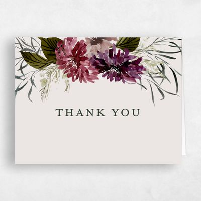 Beige Floral Wedding Thank You - Holliston Landscape
