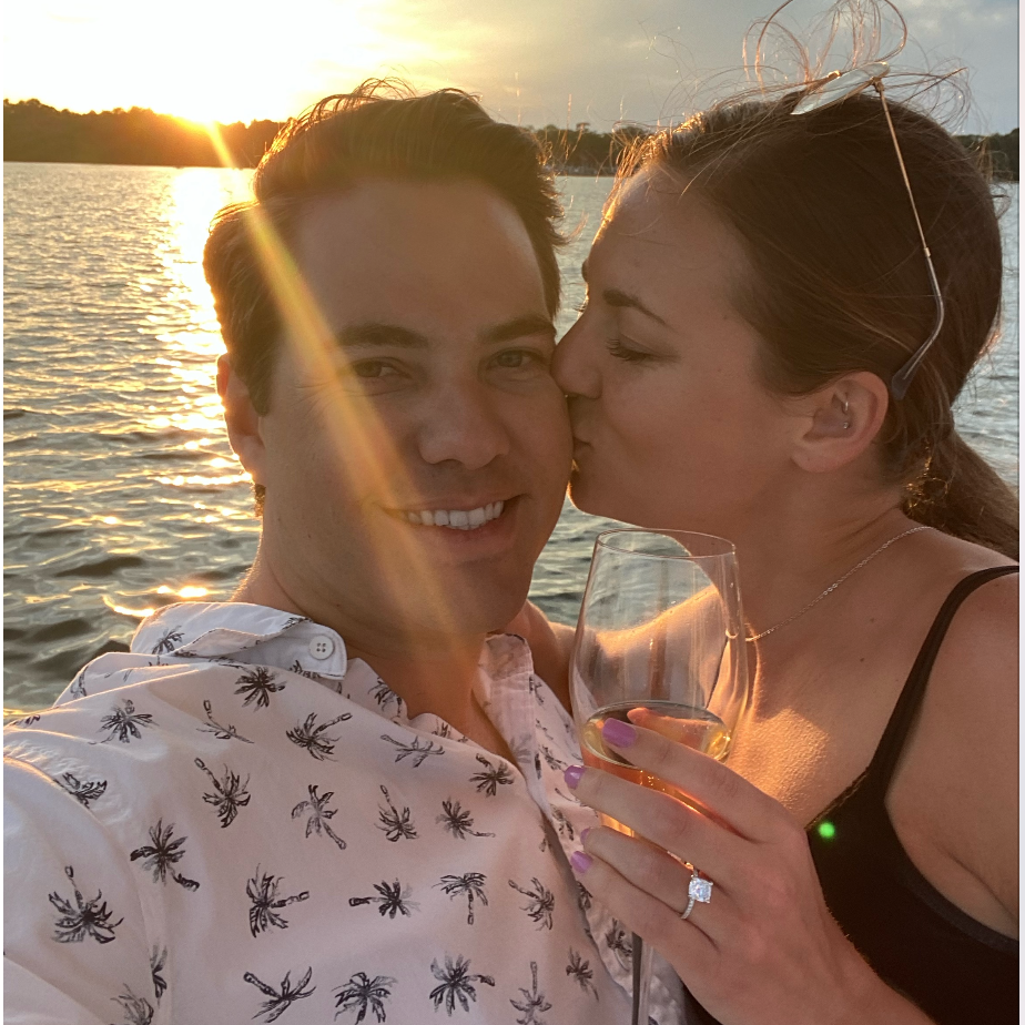 Just after the sunset proposal on the boat. A PERFECT evening