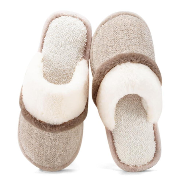 Cozy Slippers for Women Indoor and Outdoor Fuzzy House Shoes with Memory Foam Anti-Skid Sole Gifts for Women Mom Ladies