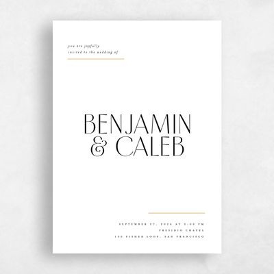White Elegant Wedding Invitation - Mendoza Classic