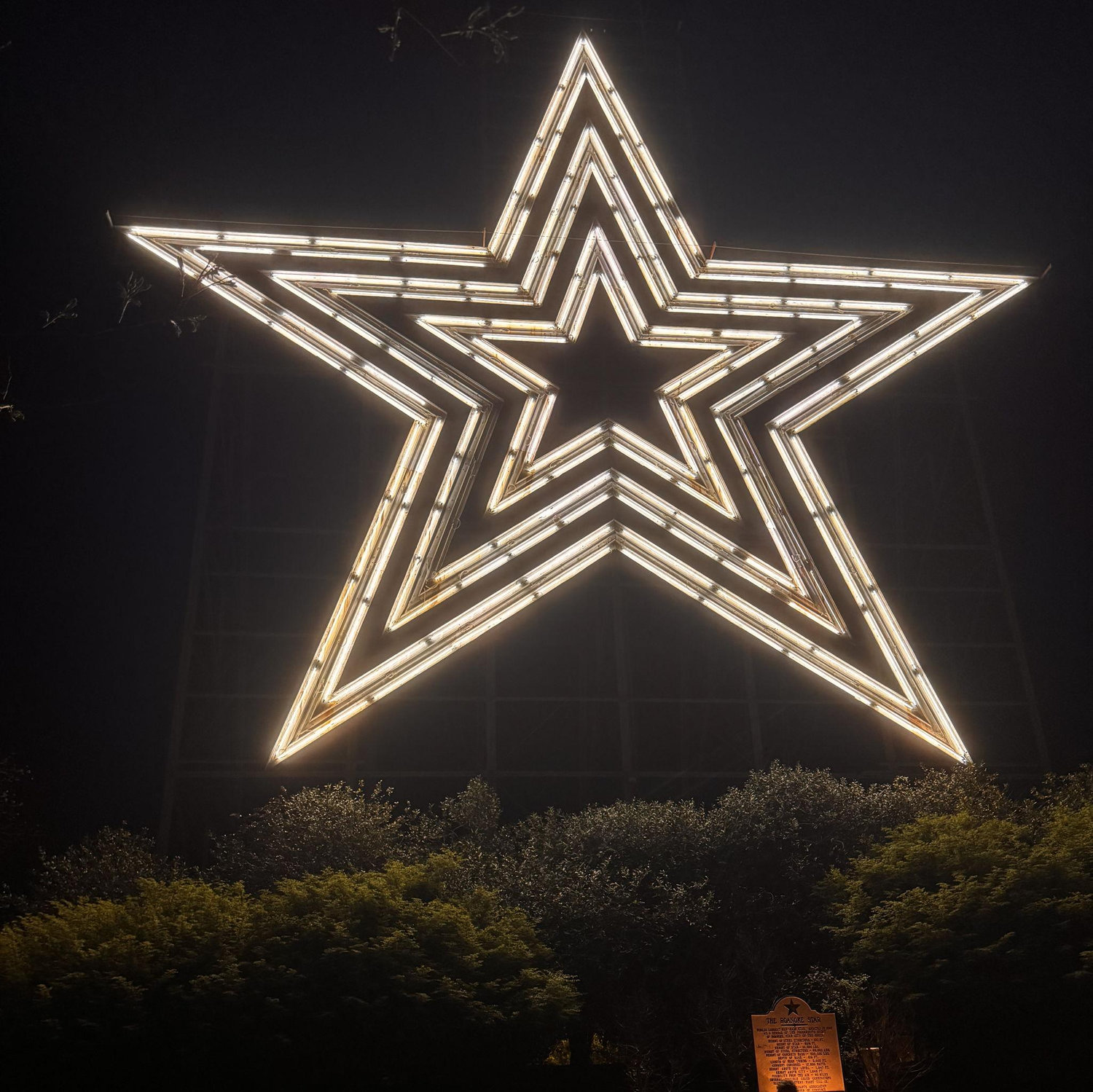 The Roanoke Star at Night