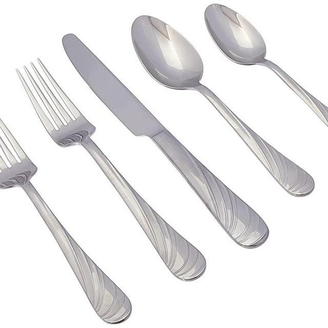 Mikasa 5118046 Swirl 20-Piece 18/10 Stainless Steel Flatware Set , Service for 4