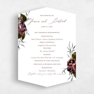 White Diamond Wedding Program - Holliston