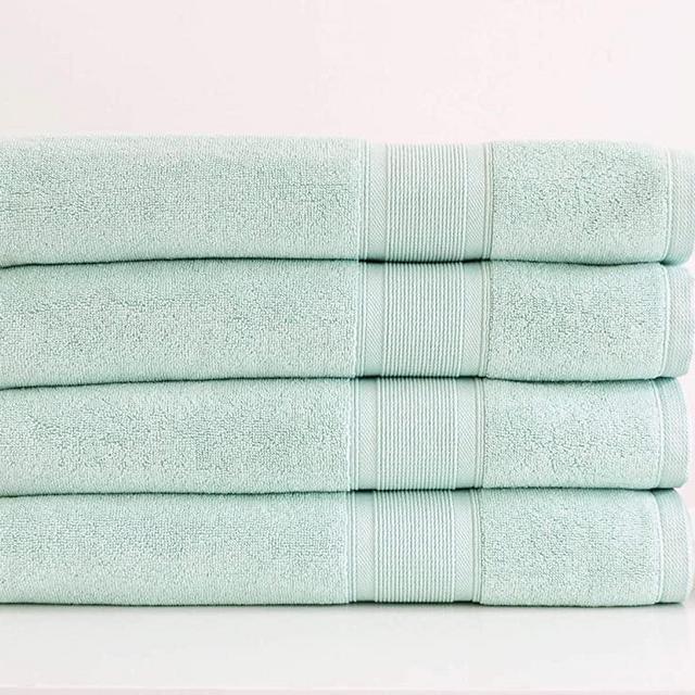 LUZIA Bath Towels (Set of 4) - 100% Turkish Cotton, Premium Quality, Ultra Absorbent and Super Soft (Glacier)