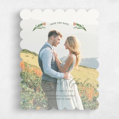 Pink Scalloped Wedding Save the Date - Pemberton Photo