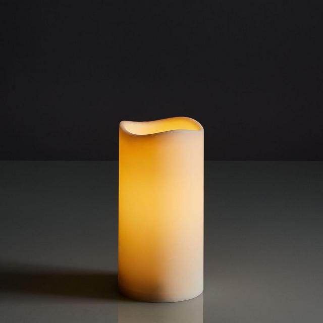 Indoor/Outdoor Flickering Flameless Pillar Candle, 4.5"x9"