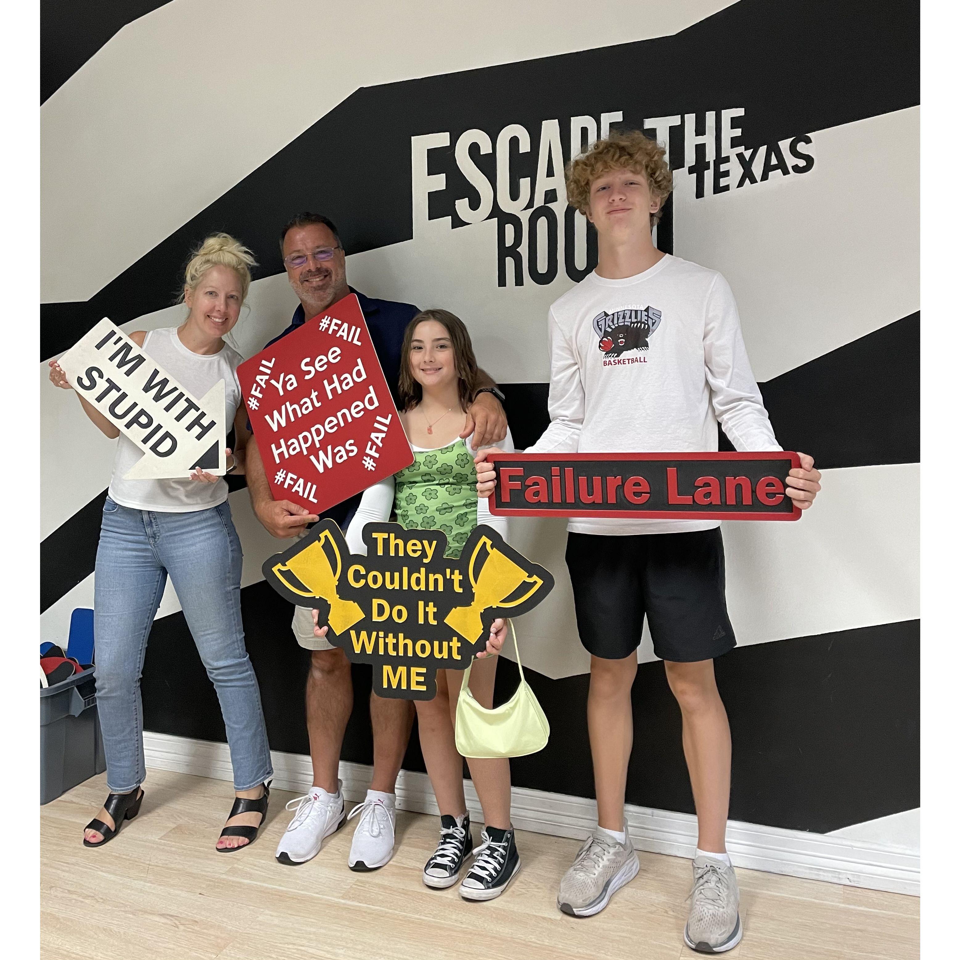 Escape The Room - we didn't win THIS one!