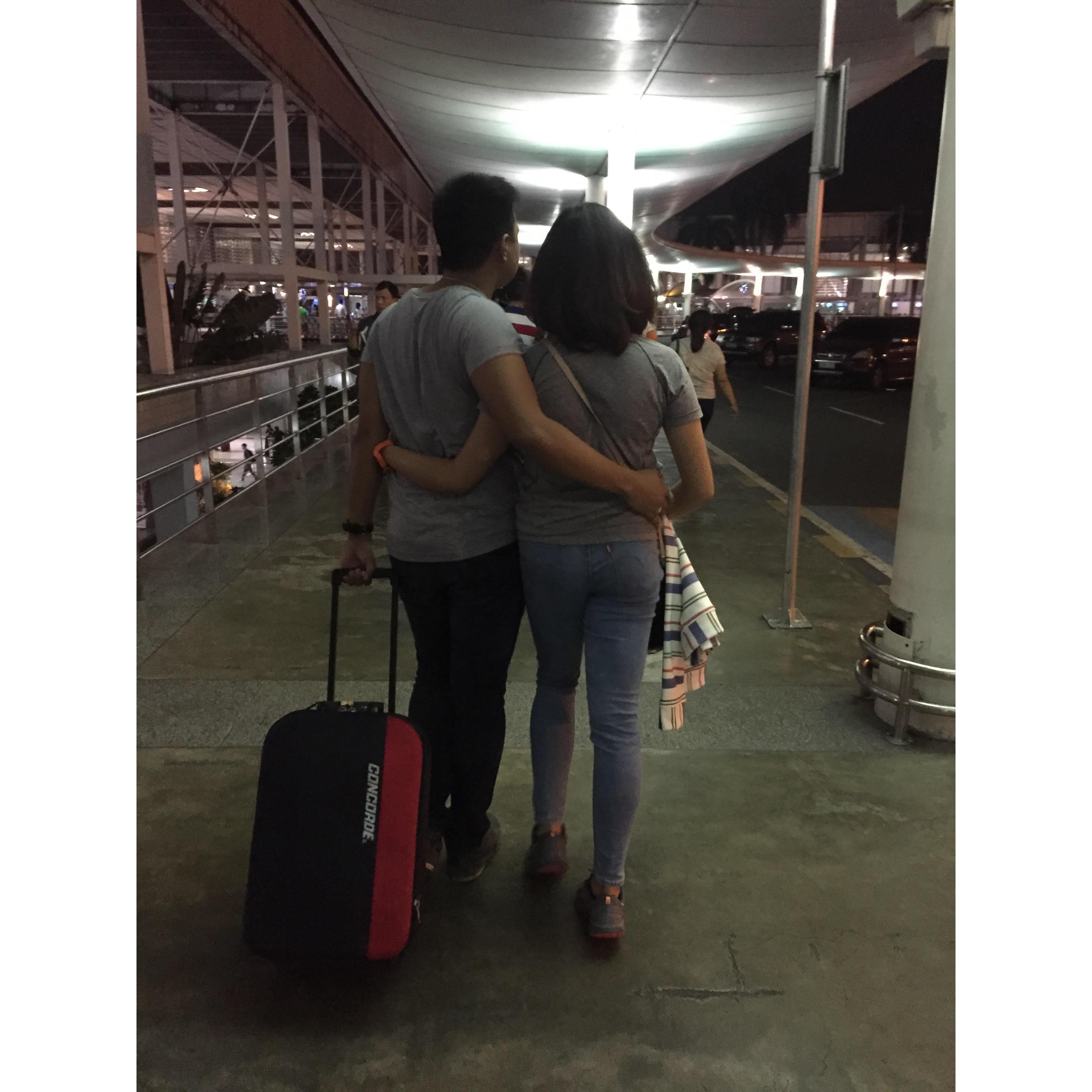 First time leaving him. Heading back home to US