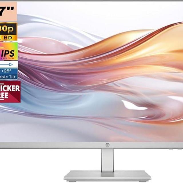 HP Series 5 527sh Height Adjust Monitor 94C50AA#ABA (Replaces M27h) with Docztorm Dock, 27" FHD IPS (1920x1080) Display, 2X HDMI, 1x VGA, Ideal for Home & Business, Black/Silver (2024 Latest Model)