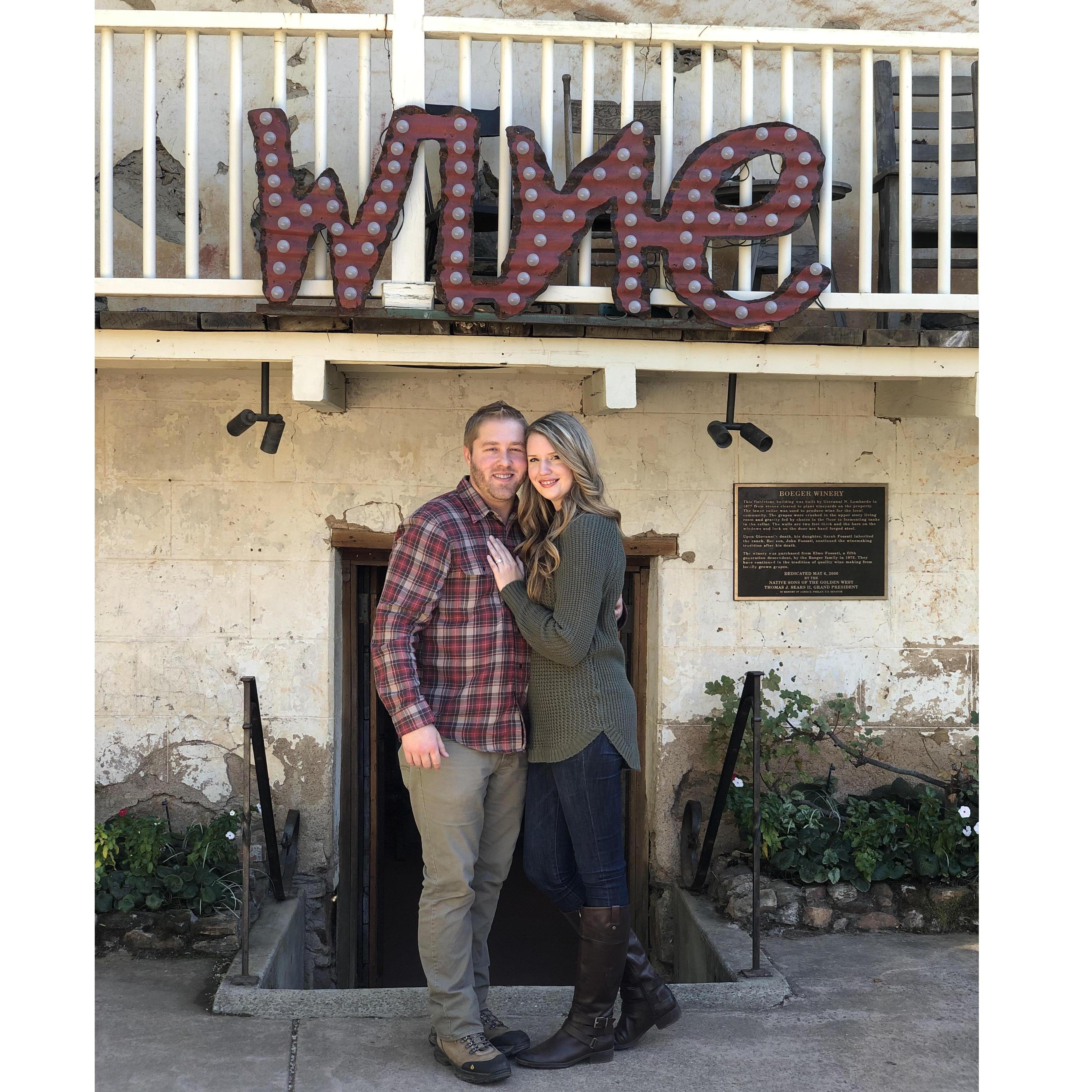 Wine tasting after the proposal