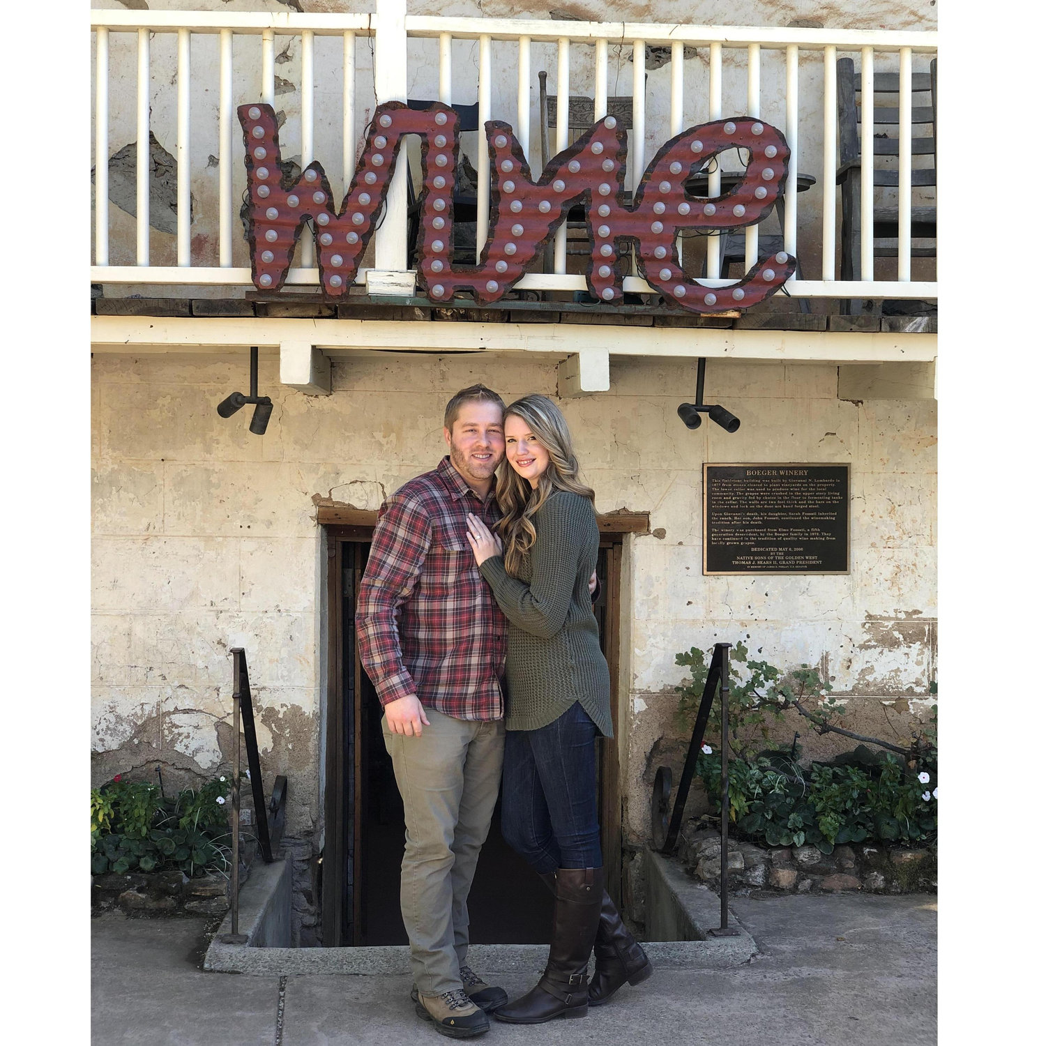 Wine tasting after the proposal