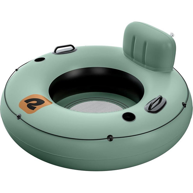 Retrospec Siesta Float 48" Inflatable River Tube | Heavy-Duty Water Float w/Backrest & Cup Holders | 300 lbs | Repair Kit | Pool, Lake & River