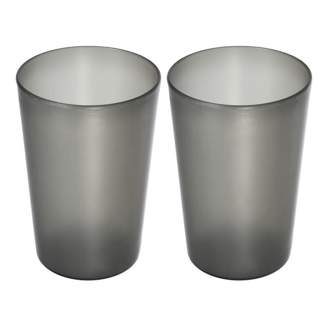 Unique Bargains Bathroom Toothbrush Tumblers PP Cup for Bathroom Kitchen Color Black 4.52''x3.03'' 2pcs