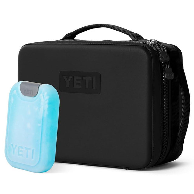 YETI Daytrip 5L Insulated Soft Cooler Lunch Box, Black and Small ICE Sheet Refreezable Reusable Cooler Ice Pack