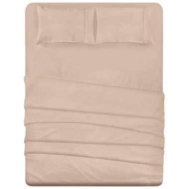 Utopia Bedding 4-Piece King Bed Sheets Set (Beige)