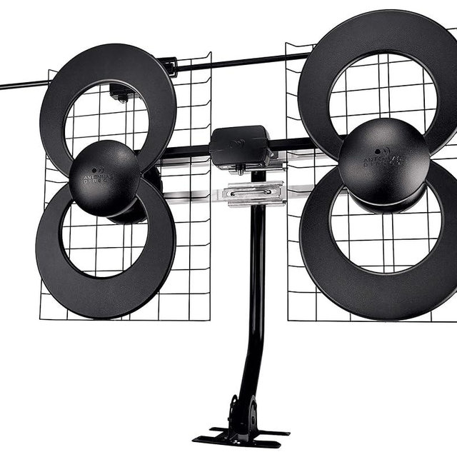 Antennas Direct ClearStream 4V Indoor Outdoor TV Antenna, UHF VHF, Multi-Directional, 70+ Mile Range, 4K 8K UHD, NEXTGEN TV – w/ 20-inch Mast (Black)