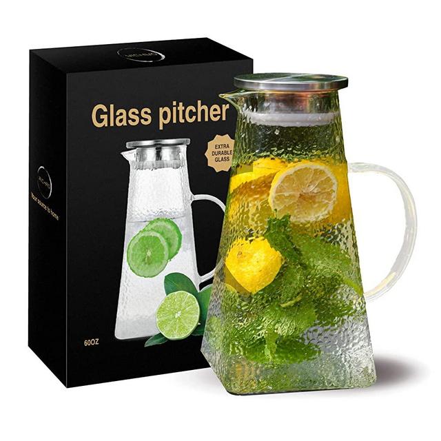 2Pcs Plastic Water Carafes With White Flip Tab Lids- Food Grade &  Recyclable Shatterproof Pitchers - Juice
