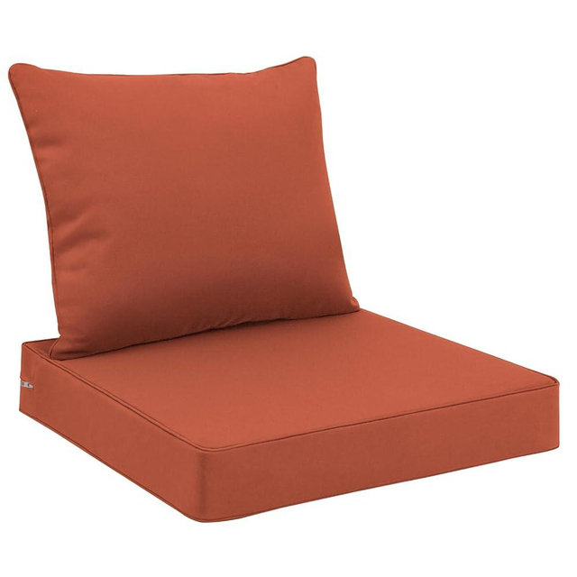 Favoyard Outdoor Seat Cushion Set 24 x 24 Inch Waterproof & Fade Resistant Patio Furniture Cushions with Removable Cover Deep Seat & Back Cushion with Handle and Adjustable Straps for Chair Sofa Couch