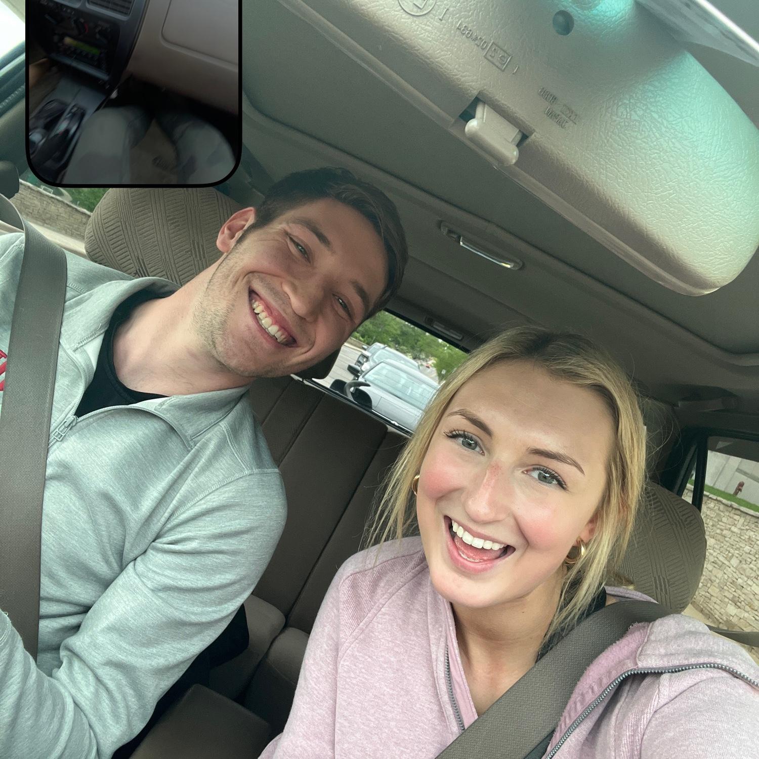 Our first photo together, taken on our second date hiking in Brown County State Park!