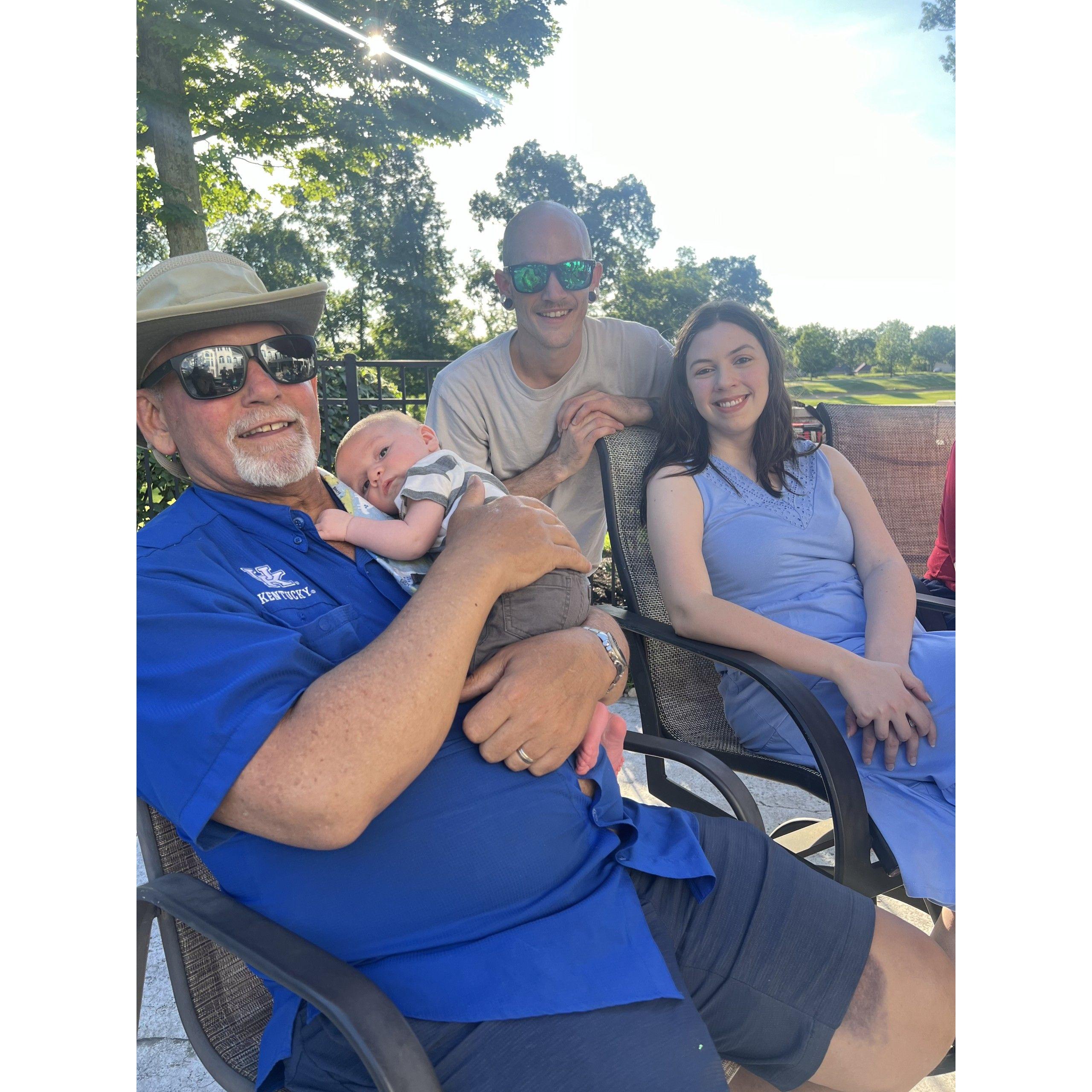 Hanging by the pool with Grandpa