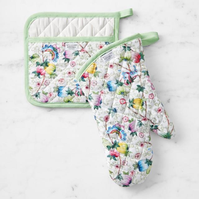 Famille Rose Oven Mitt & Potholder Set