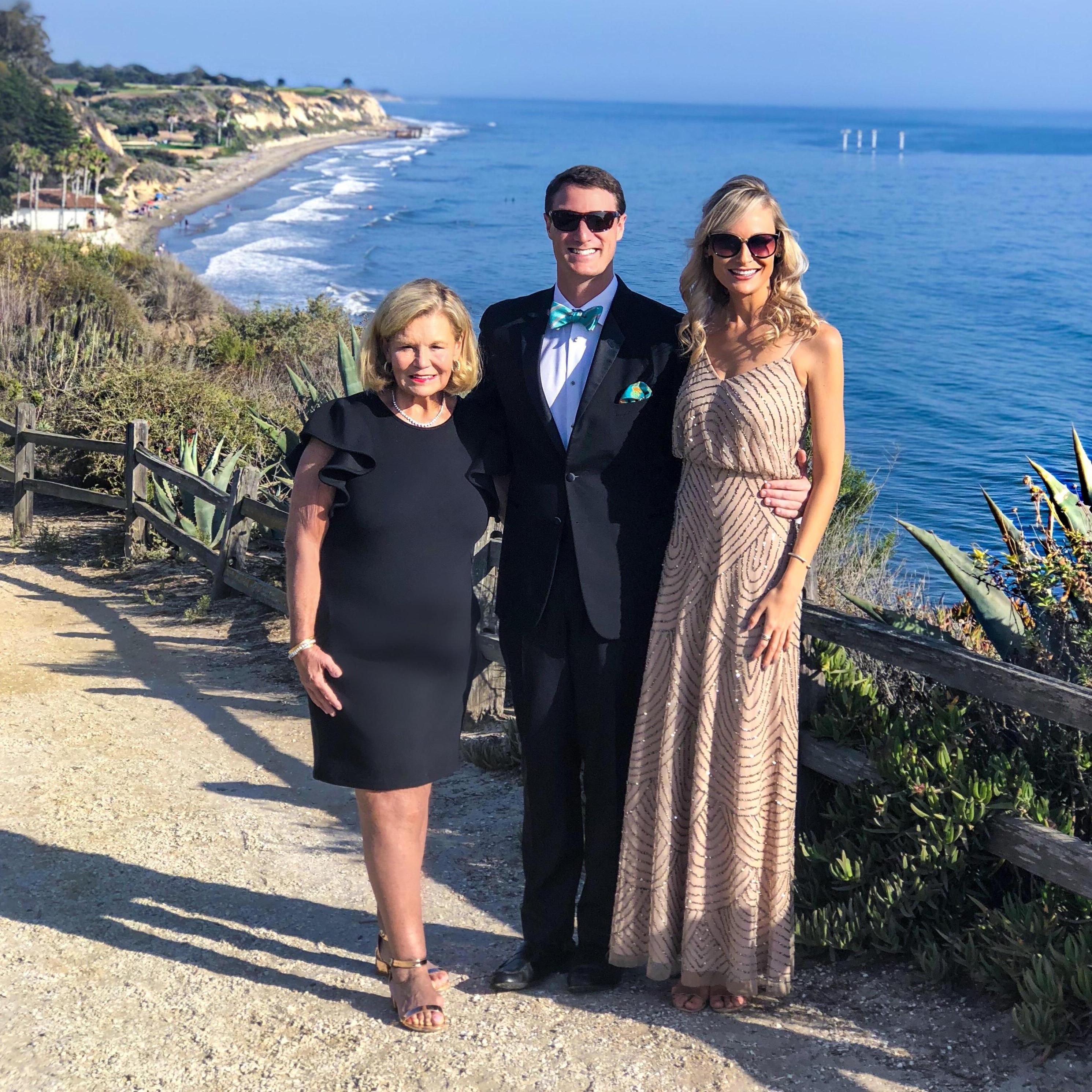 Mrs. Susie MacIntyre, Steve and Hunter... celebrating in Santa Barbara, CA.