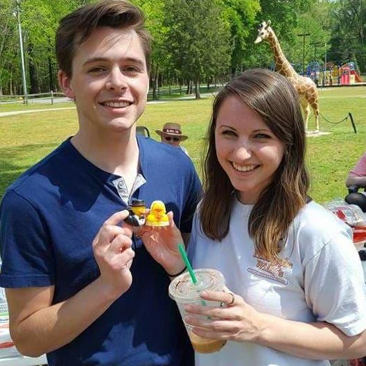 His first time meeting my family at Easter. The rubber ducks are for our annual rubber duck race down the river. He fit in well during our quirky traditions.