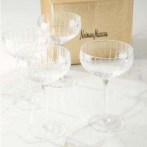 Cut Coupe Glass, Set of 4
