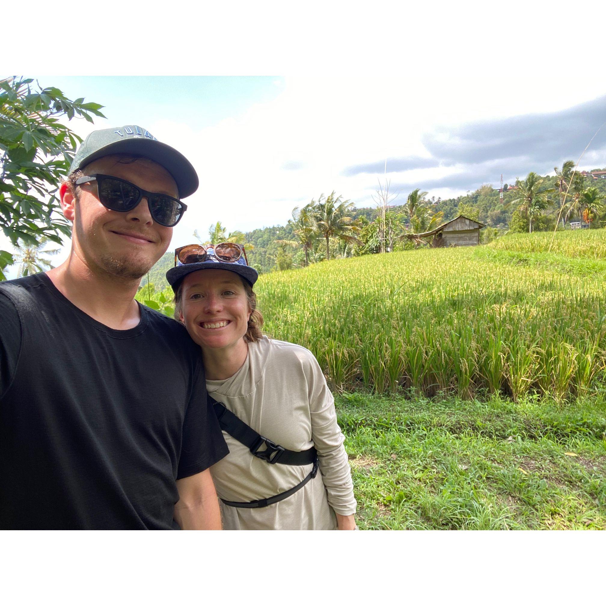 Rice terrace hiking in Munduk, Bali.