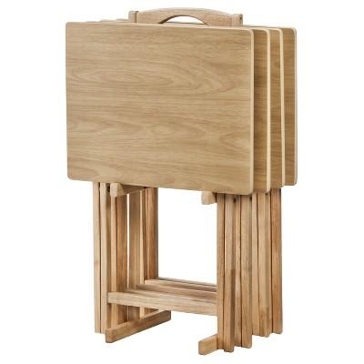 5 Piece TV Tray Set Wood - PDG