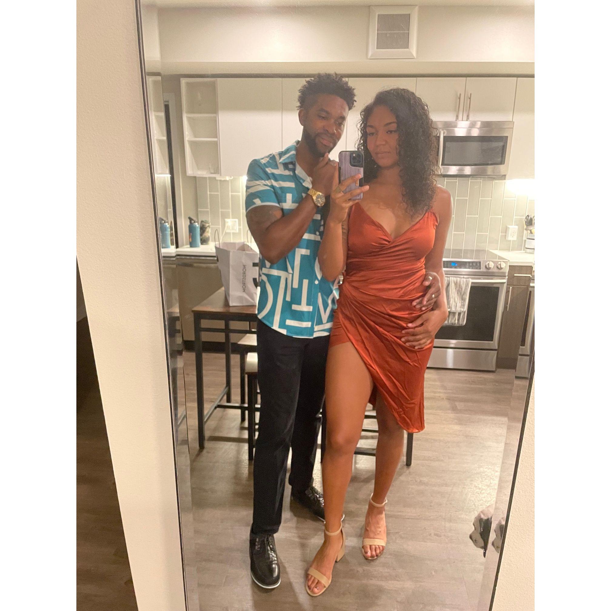 One of the rare moments we dress up for a night out!