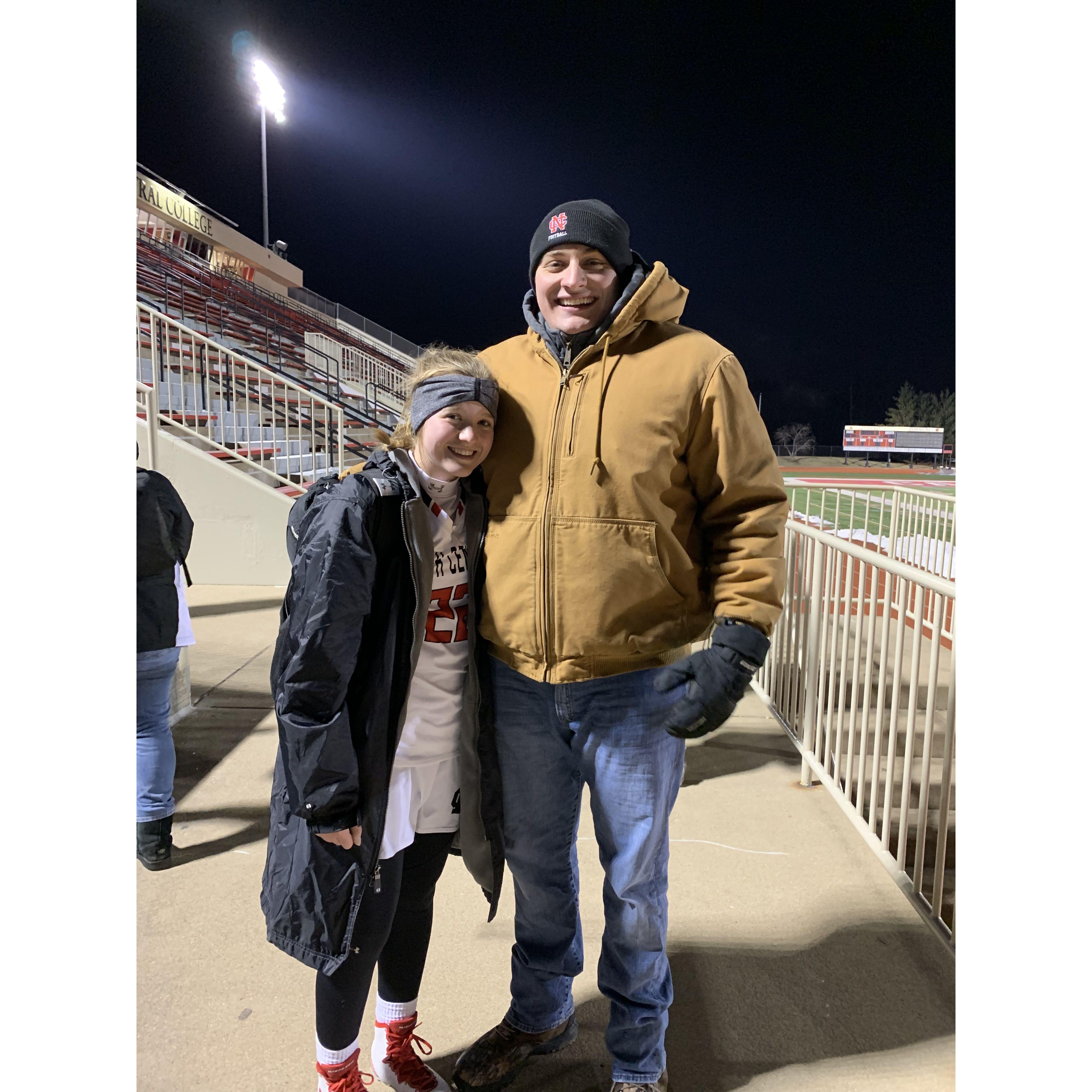 Rick's first time at a lacrosse game!