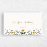 Beige Wedding Place Card - Jardin