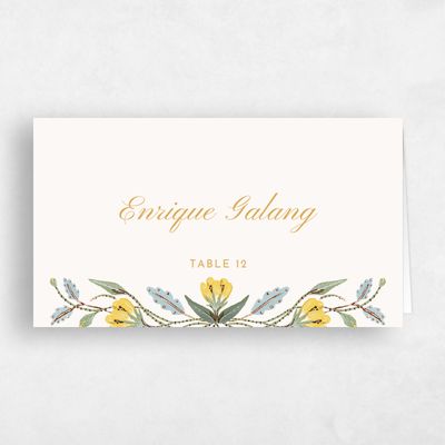Beige Modern Wedding Place Card - Jardin