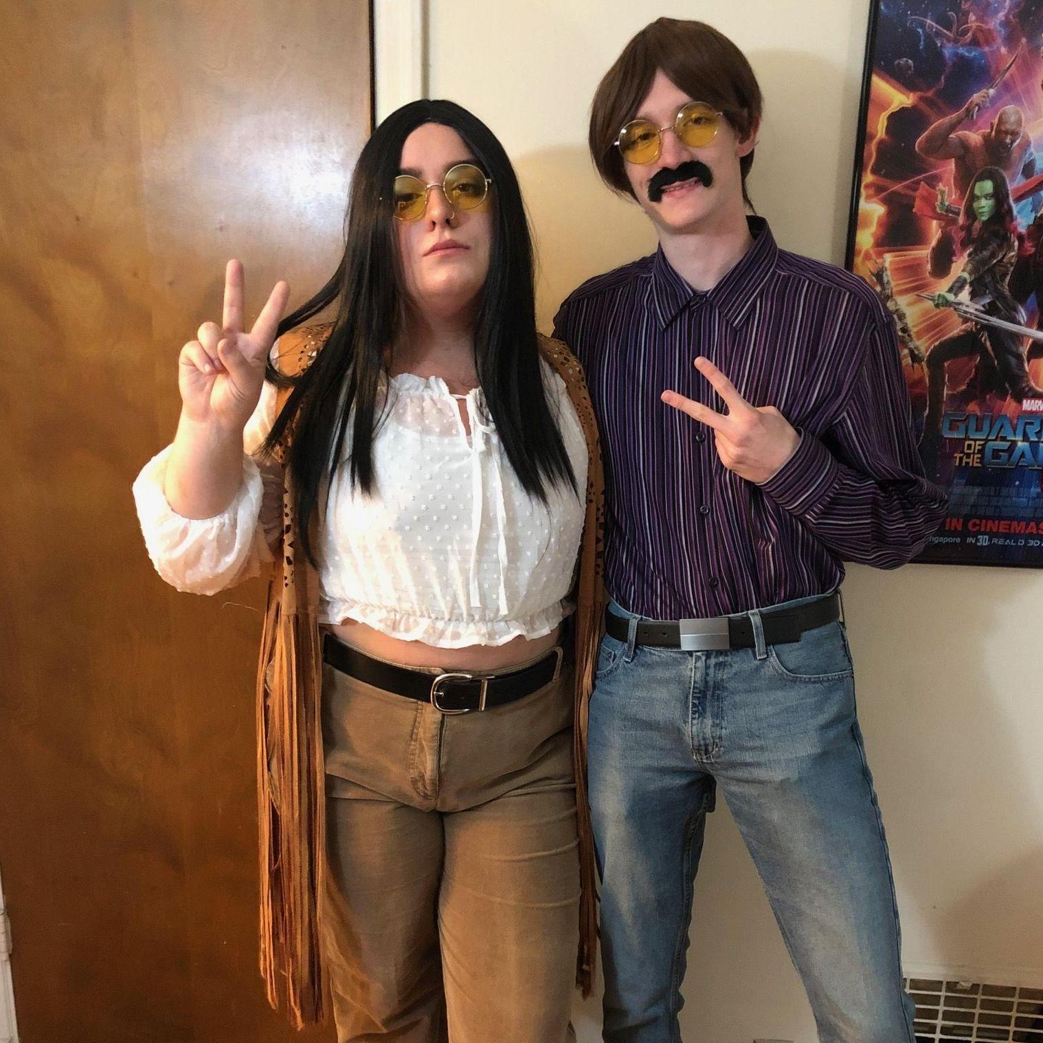 Halloween 2019, Justin and I dressed as Sonny and Cher!