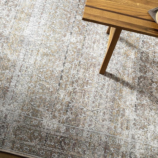 Surya x Our PNW Home Rainier Updated Traditional Washable Area Rug, 5'3" x 7'3", Taupe