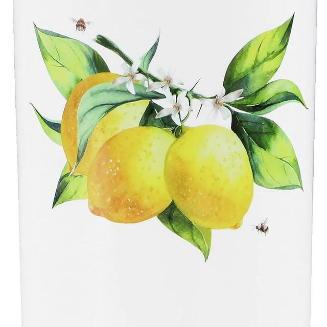 Reston Lloyd Multipurpose Utensil Crock – Holder for Spoons, Cutlery, Tools & More –Indoor/Outdoor Countertop Organizer, Fresh Lemon Pattern