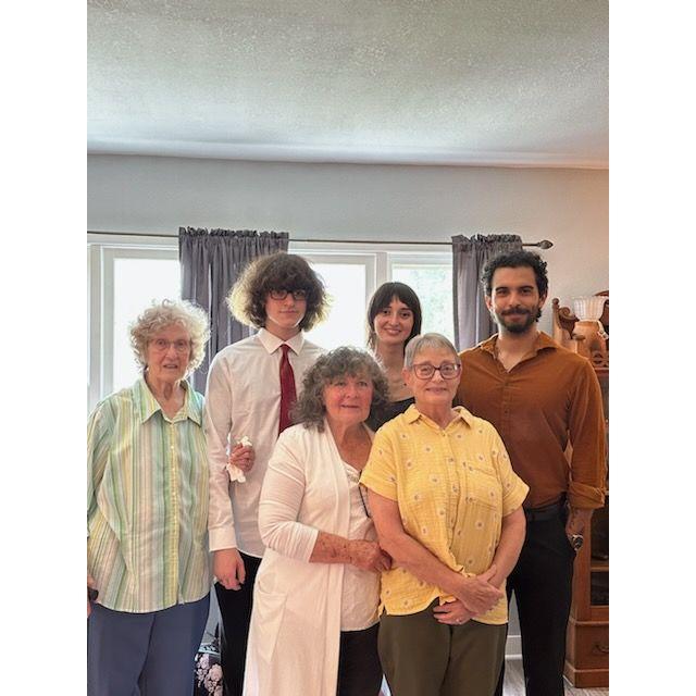 with Grandma Cheryl, Great Grandma Ethel, Grandma Barb, and Lillian's brother Gavin